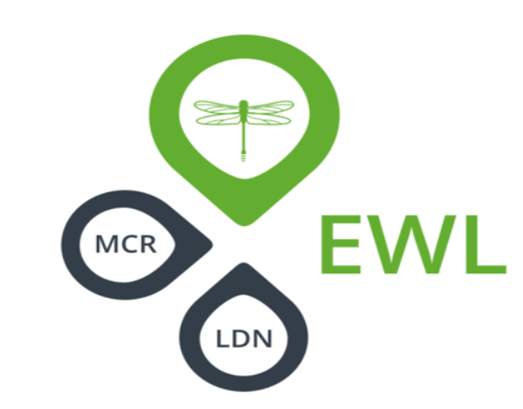 EWL logo with dragonfly icon